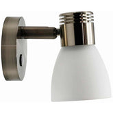 Nickel LED Reading Light with Opal Glass (Cool White / Touch Dimmable) - ALONRLCW